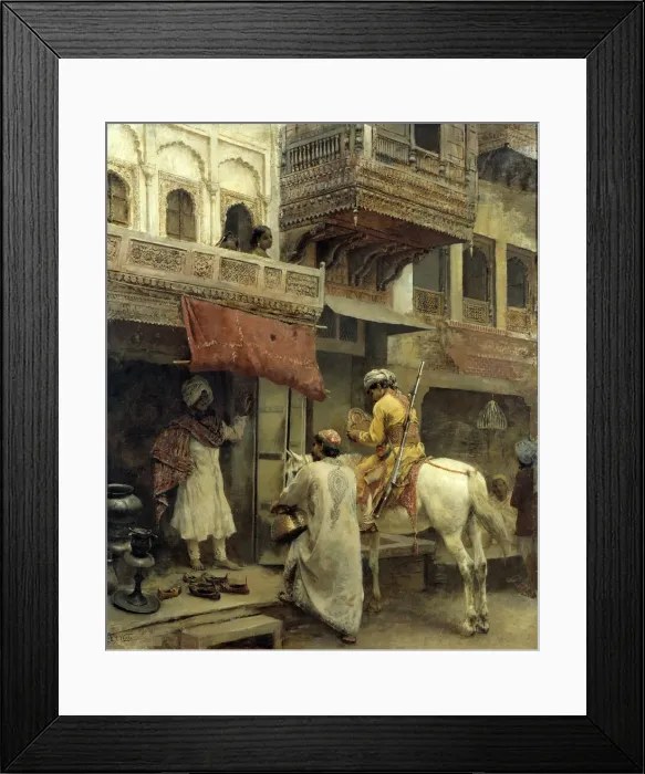 Framed Print : Street Scene in India, ca. 1885. Creator: Edwin Lord Weeks Framed Print : Street Scene in India, ca. 1885. Creator: Edwin Lord Weeks