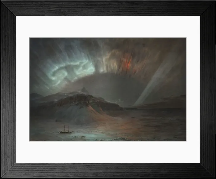 Framed Print : Aurora Borealis, 1865. Creator: Frederic Edwin Church Framed Print : Aurora Borealis, 1865. Creator: Frederic Edwin Church