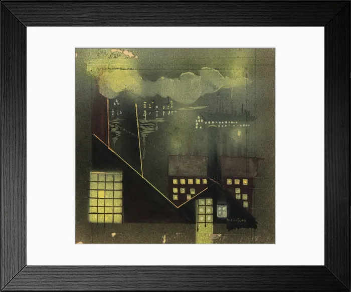 Framed Print : Industry at Night, ca. 1940. Creator: Horatio C. Forjohn Framed Print : Industry at Night, ca. 1940. Creator: Horatio C. Forjohn