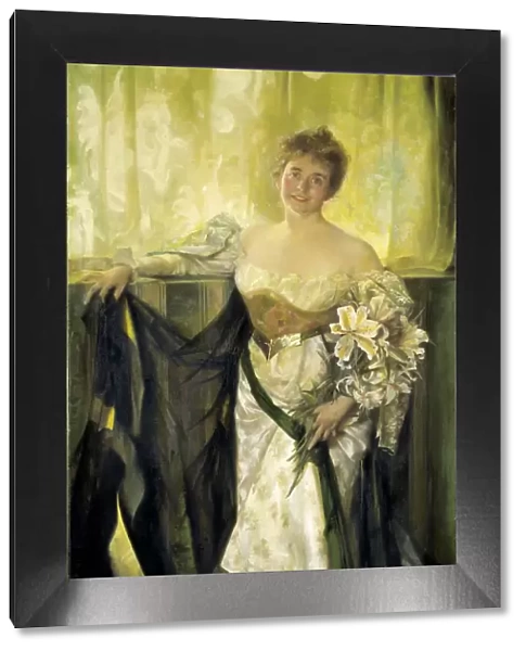 Alice Barney in White Satin, 1894. Creator: Hubert Vos