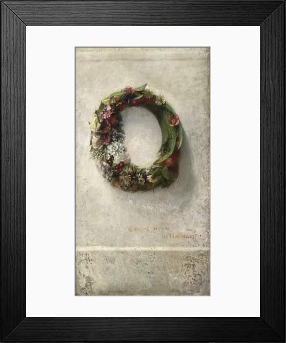 Framed Print : Wreath of Flowers, 1866. Creator: John La Farge Framed Print : Wreath of Flowers, 1866. Creator: John La Farge