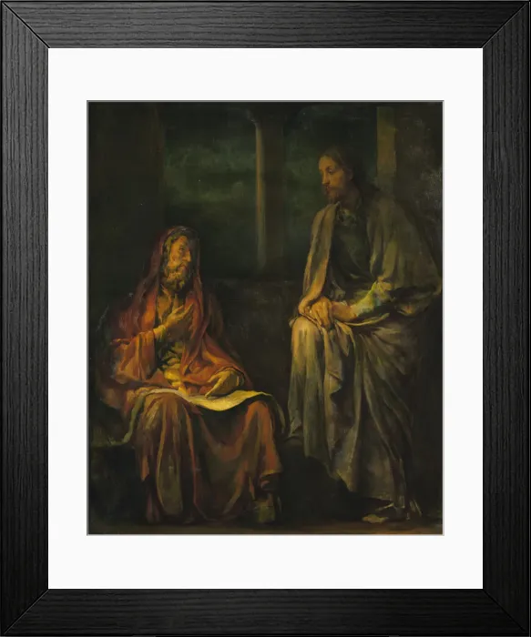Framed Print : Visit of Nicodemus to Christ, 1880. Creator: John La Farge Framed Print : Visit of Nicodemus to Christ, 1880. Creator: John La Farge