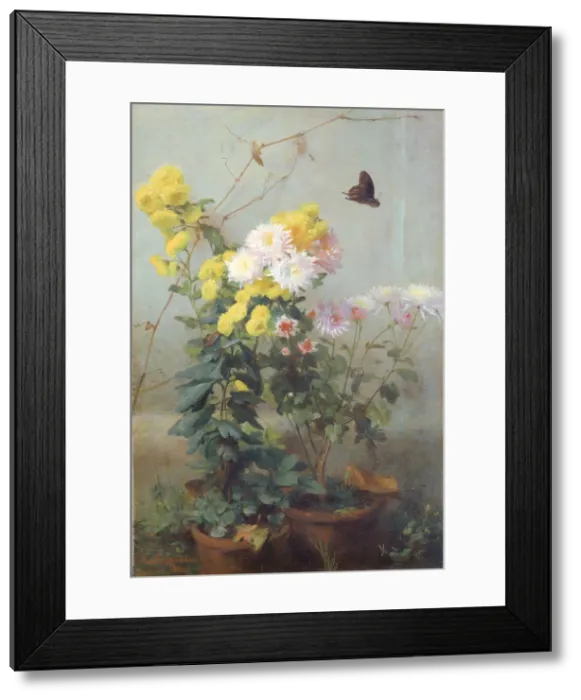 Framed Print : Autumn Sunshine, 1880. Creator: George Cochran Lambdin Framed Print : Autumn Sunshine, 1880. Creator: George Cochran Lambdin