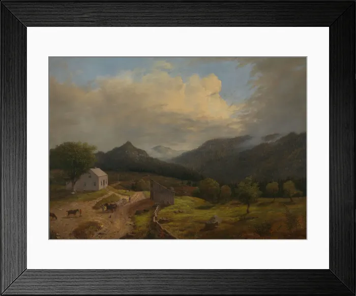 Framed Print : Tavern in New Boston, Vermont, 1855. Creator: James Hope Framed Print : Tavern in New Boston, Vermont, 1855. Creator: James Hope