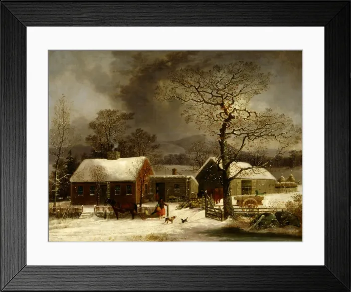 Framed Print : Winter Scene in New Haven, Connecticut, ca. 1858. Creator: George Henry Durrie Framed Print : Winter Scene in New Haven, Connecticut, ca. 1858. Creator: George Henry Durrie