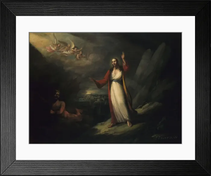 Framed Print : Christ Tempted by the Devil, 1818. Creator: John Ritto Penniman Framed Print : Christ Tempted by the Devil, 1818. Creator: John Ritto Penniman