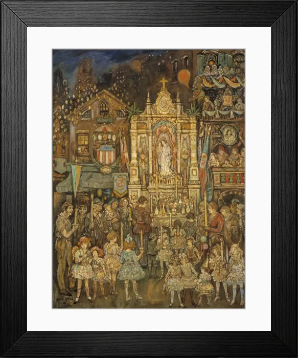 Framed Print : Street Shrine, 1931. Creator: Jerome Myers Framed Print : Street Shrine, 1931. Creator: Jerome Myers