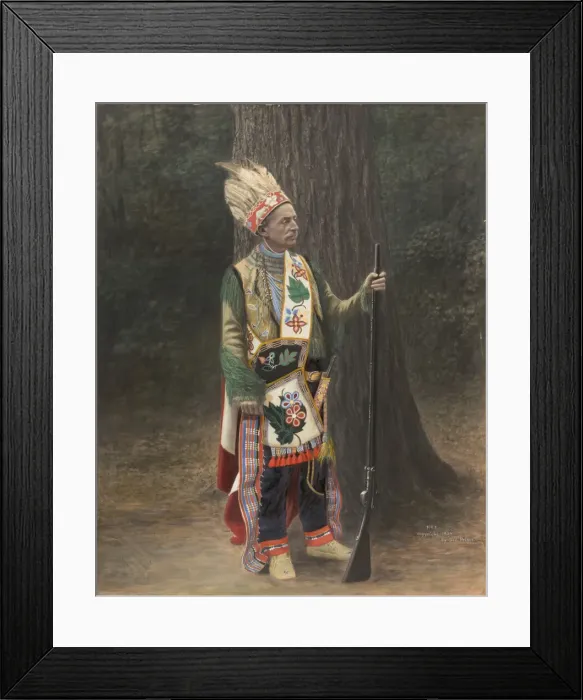 Framed Print : White Man in Chippewa Costume, late 19th-early 20th century. Creator: George Prince Framed Print : White Man in Chippewa Costume, late 19th-early 20th century. Creator: George Prince