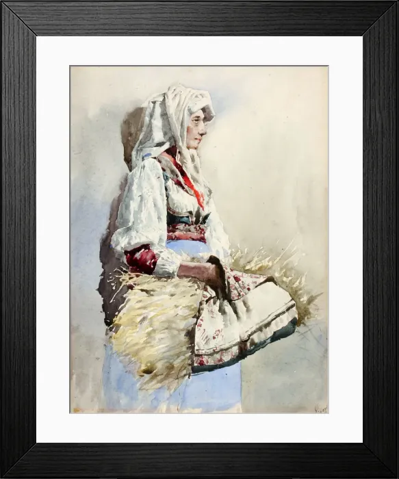 Framed Print : Italian Peasant Woman, late 19th-early 20th century. Creator: Giuseppe Signorini Framed Print : Italian Peasant Woman, late 19th-early 20th century. Creator: Giuseppe Signorini
