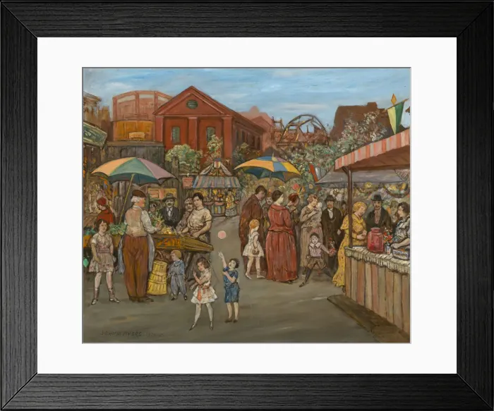 Framed Print : Italians in Jefferson Park, 1934. Creator: Jerome Myers Framed Print : Italians in Jefferson Park, 1934. Creator: Jerome Myers