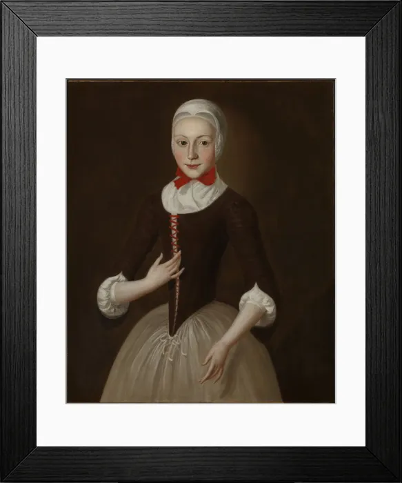 Framed Print : Young Moravian Girl, ca. 1755-1760. Creator: John Valentine Haidt Framed Print : Young Moravian Girl, ca. 1755-1760. Creator: John Valentine Haidt