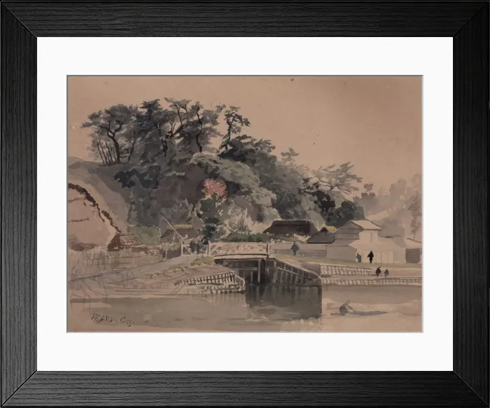 Framed Print : Landscape with Bridge, mid-late 19th century. Creator: Winckworth Allan Gay Framed Print : Landscape with Bridge, mid-late 19th century. Creator: Winckworth Allan Gay