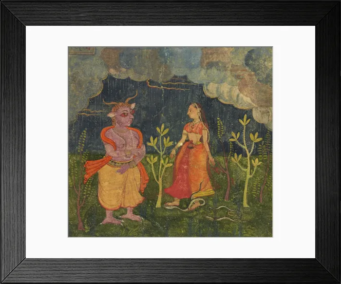 Framed Print : Abhisarika Nayika, folio from a Rasikpriya, ca. 1615-1625. Creator: Unknown
