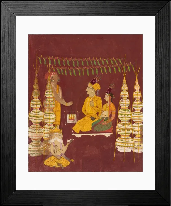Framed Print : Wedding Ceremony with Brahma in Attendance, ca. 1680. Creator: Unknown Framed Print : Wedding Ceremony with Brahma in Attendance, ca. 1680. Creator: Unknown