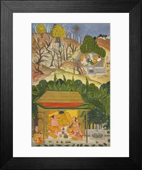 Framed Print : A summer month, possibly Vaisakh, folio from a Barahmasa series, ca. 1750 Framed Print : A summer month, possibly Vaisakh, folio from a Barahmasa series, ca. 1750