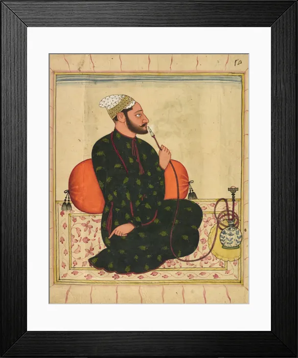 Framed Print : Portrait of a Raja, probably Raja Dhrub Dev of Jasrota, ca. 1690-1700. Creator: Unknown Framed Print : Portrait of a Raja, probably Raja Dhrub Dev of Jasrota, ca. 1690-1700. Creator: Unknown