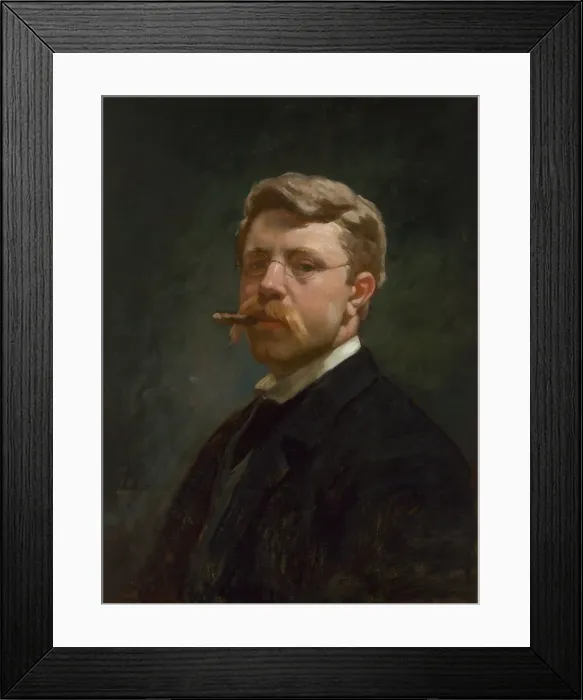 Framed Print : Frank Duveneck Self-Portrait, c. 1890. Creator: Frank Duveneck Framed Print : Frank Duveneck Self-Portrait, c. 1890. Creator: Frank Duveneck