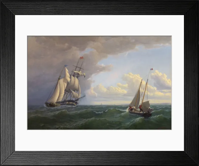 Framed Print : Whaler off the Vineyard--Outward Bound, 1859. Creator: William Bradford Framed Print : Whaler off the Vineyard--Outward Bound, 1859. Creator: William Bradford