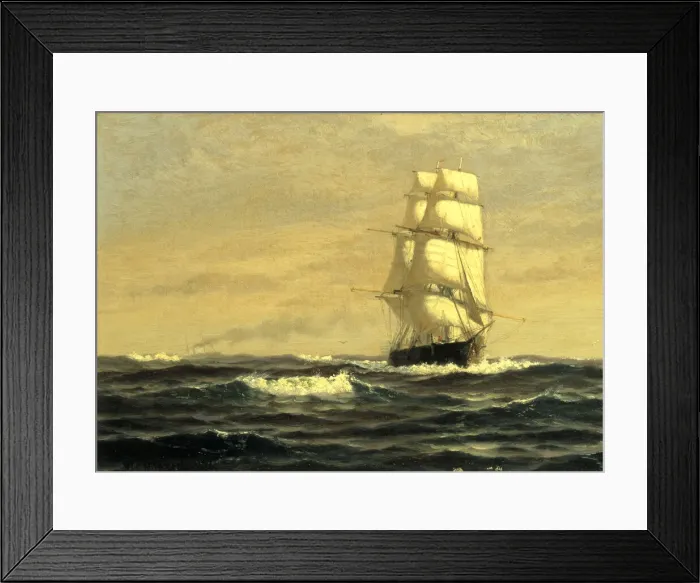 Framed Print : Sailing Ship--off Coast of Maine, 1876. Creator: William E. Norton Framed Print : Sailing Ship--off Coast of Maine, 1876. Creator: William E. Norton