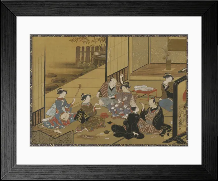 Framed Print : Interior scene of a party with geisha and clients, 1735-1814 Framed Print : Interior scene of a party with geisha and clients, 1735-1814