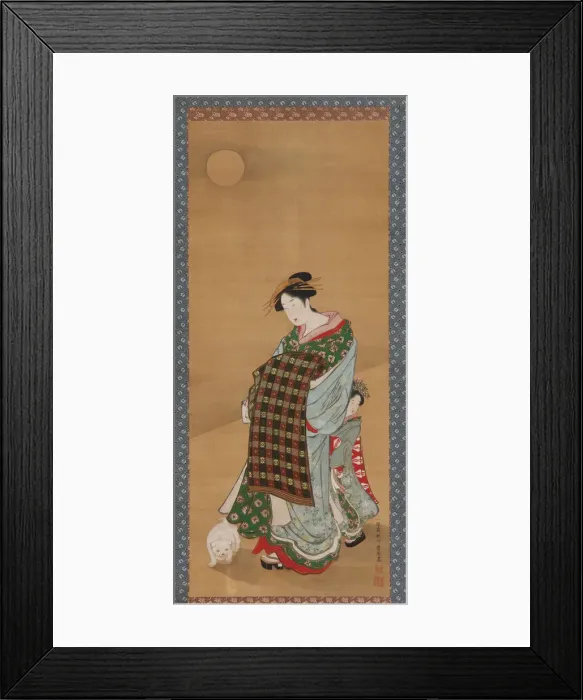 Framed Print : A Courtesan and her attendant, 1735-1868. Creator: Utagawa Toyoharu Framed Print : A Courtesan and her attendant, 1735-1868. Creator: Utagawa Toyoharu