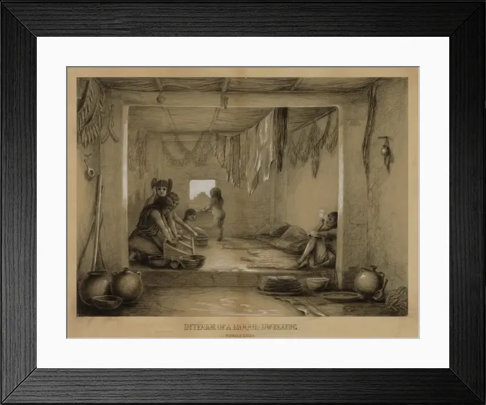 Framed Print : Interior of a Hopi Dwelling, late 19th-early 20th century. Creator: William H. Jackson Framed Print : Interior of a Hopi Dwelling, late 19th-early 20th century. Creator: William H. Jackson