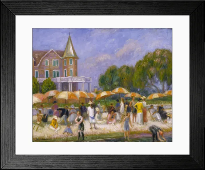 Framed Print : Beach Umbrellas at Blue Point, ca. 1915. Creator: William James Glackens Framed Print : Beach Umbrellas at Blue Point, ca. 1915. Creator: William James Glackens