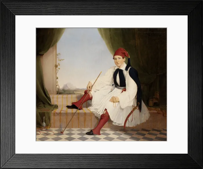 Framed Print : Portrait of John B. Carmac, in Greek Evzone Costume, 1853. Creator: Walter Gould Framed Print : Portrait of John B. Carmac, in Greek Evzone Costume, 1853. Creator: Walter Gould