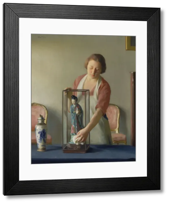 Framed Print : The Figurine, 1921. Creator: William McGregor Paxton Framed Print : The Figurine, 1921. Creator: William McGregor Paxton