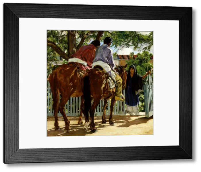 Framed Print : Callers, ca. 1926. Creator: Walter Ufer Framed Print : Callers, ca. 1926. Creator: Walter Ufer