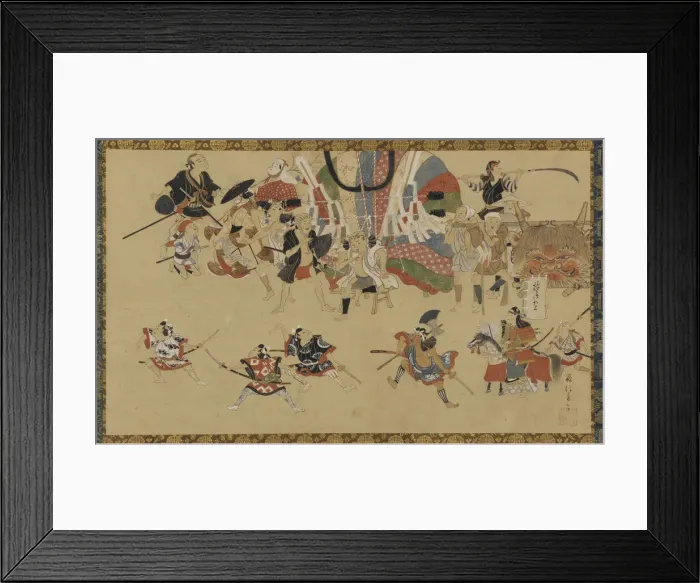 Framed Print : Street scene during a festival, ca. 1750-70. Creator: Yamamoto Fujinobu Framed Print : Street scene during a festival, ca. 1750-70. Creator: Yamamoto Fujinobu