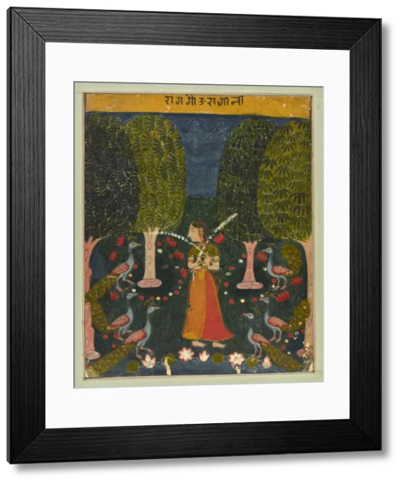 Framed Print : Gauri Ragini, folio from a Ragamala, ca. 1625-1630. Creator: Unknown Framed Print : Gauri Ragini, folio from a Ragamala, ca. 1625-1630. Creator: Unknown
