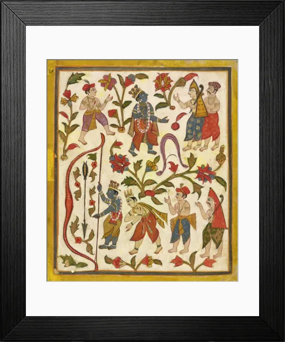 Framed Print : Krishna and the Bow, folio 24 from the Tula Ram'Bhagavata Purana, ca. 1720 Framed Print : Krishna and the Bow, folio 24 from the Tula Ram'Bhagavata Purana, ca. 1720
