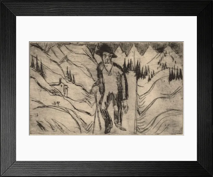Framed Print : The Wanderer, 1922. Creator: Ernst Kirchner Framed Print : The Wanderer, 1922. Creator: Ernst Kirchner