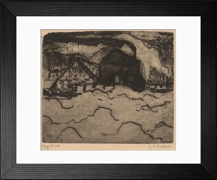 Framed Print : Sand Dredgers on the Elbe, 1906. Creator: Ernst Kirchner Framed Print : Sand Dredgers on the Elbe, 1906. Creator: Ernst Kirchner