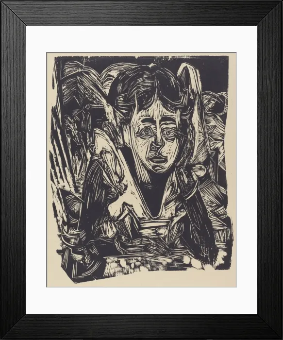 Framed Print : Girl Dreaming, 1918. Creator: Ernst Kirchner Framed Print : Girl Dreaming, 1918. Creator: Ernst Kirchner