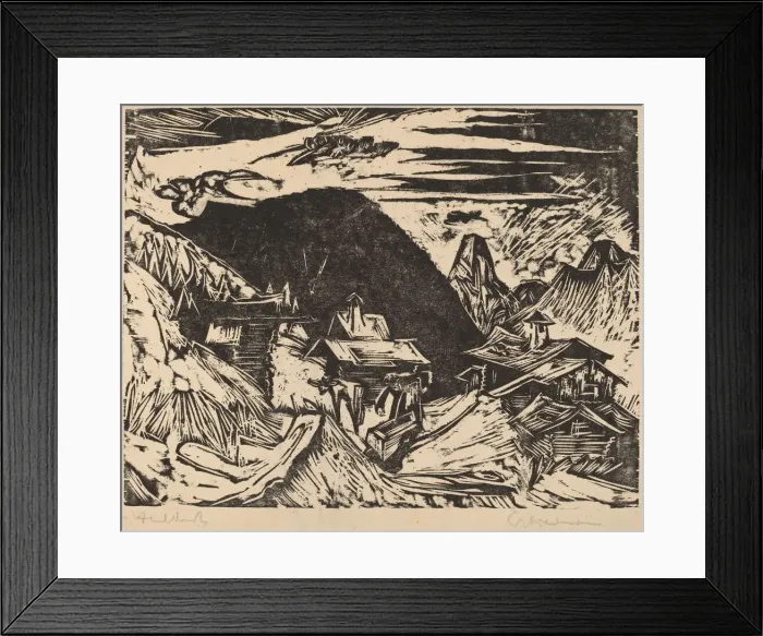 Framed Print : Alpine Pasture, 1918. Creator: Ernst Kirchner Framed Print : Alpine Pasture, 1918. Creator: Ernst Kirchner