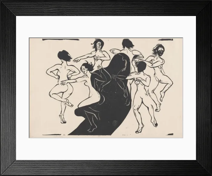 Framed Print : Nudes Dancing around a Shadow, 1936. Creator: Ernst Kirchner Framed Print : Nudes Dancing around a Shadow, 1936. Creator: Ernst Kirchner