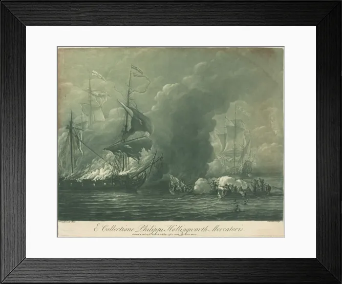 Framed Print : Shipping Scene from the Collection of Philip Hollingworth, 1720s. Creator: Elisha Kirkall Framed Print : Shipping Scene from the Collection of Philip Hollingworth, 1720s. Creator: Elisha Kirkall