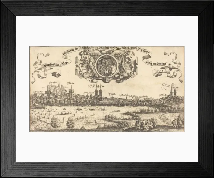 Framed Print : View of Nuremberg from the West [center section], 1552. Creator: Hans Sebald Lautensack