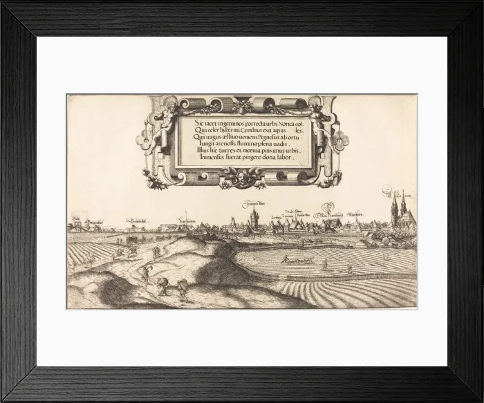Framed Print : View of Nuremberg from the East [left section], 1552. Creator: Hans Sebald Lautensack