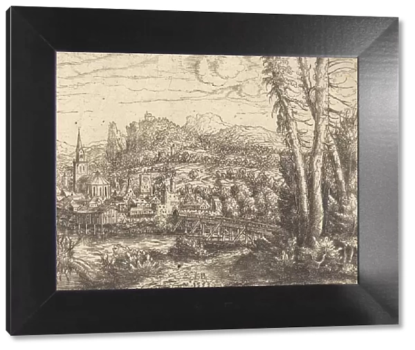 View of a City near a River, 1553. Creator: Hans Sebald Lautensack