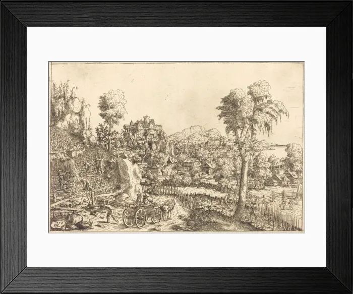 Framed Print : Landscape with a Vineyard, 1559. Creator: Hans Sebald Lautensack Framed Print : Landscape with a Vineyard, 1559. Creator: Hans Sebald Lautensack