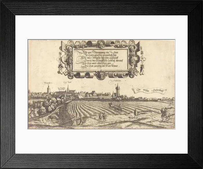 Framed Print : View of Nuremberg from the West [right section], 1552. Creator: Hans Sebald Lautensack