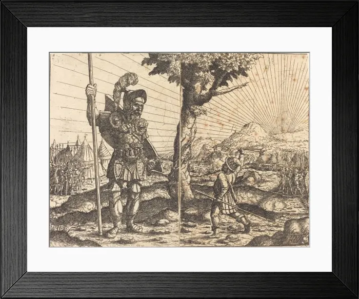 Framed Print : David and Goliath, 1551. Creator: Hans Sebald Lautensack Framed Print : David and Goliath, 1551. Creator: Hans Sebald Lautensack