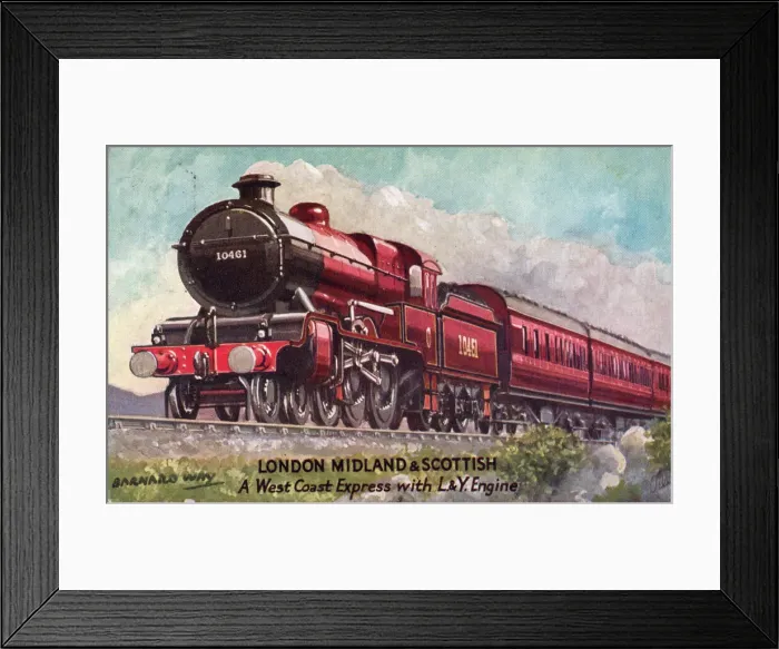 Framed Print : Barnard Way - London Midland & Scottish, a West Coast Express with L&Y Engine Framed Print : Barnard Way - London Midland & Scottish, a West Coast Express with L&Y Engine