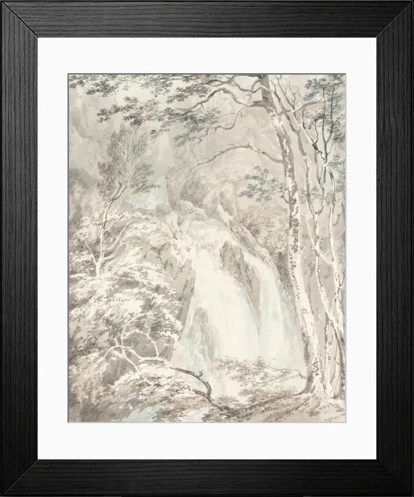 Framed Print : A Waterfall, 1795 / 1796. Creator: JMW Turner Framed Print : A Waterfall, 1795 / 1796. Creator: JMW Turner