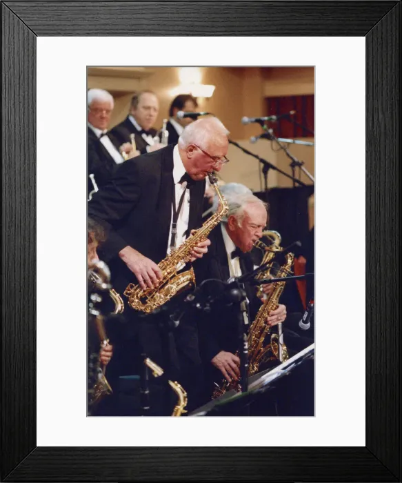 Framed Print : Roy Wiillox and Duncan Lamont, Stan Reynolds Big Band, New Milton, 2008 Framed Print : Roy Wiillox and Duncan Lamont, Stan Reynolds Big Band, New Milton, 2008