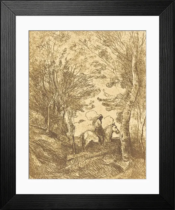 Framed Print : Horseman in the Woods, Large Plate (Le Grand Cavalier sous bois), c. 1854 Framed Print : Horseman in the Woods, Large Plate (Le Grand Cavalier sous bois), c. 1854