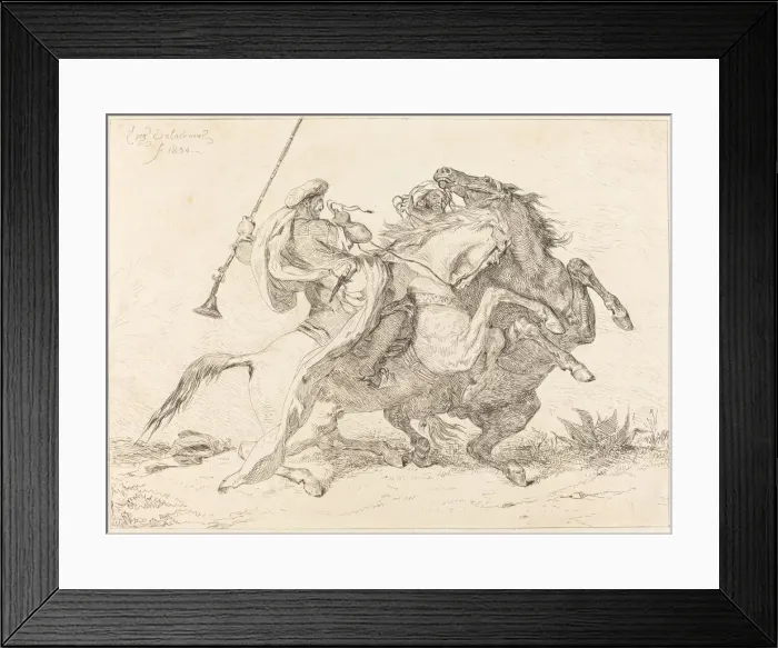 Framed Print : Encounter of the Moorish Horsemen (Rencontre de Cavaliers Maures), 1834 Framed Print : Encounter of the Moorish Horsemen (Rencontre de Cavaliers Maures), 1834